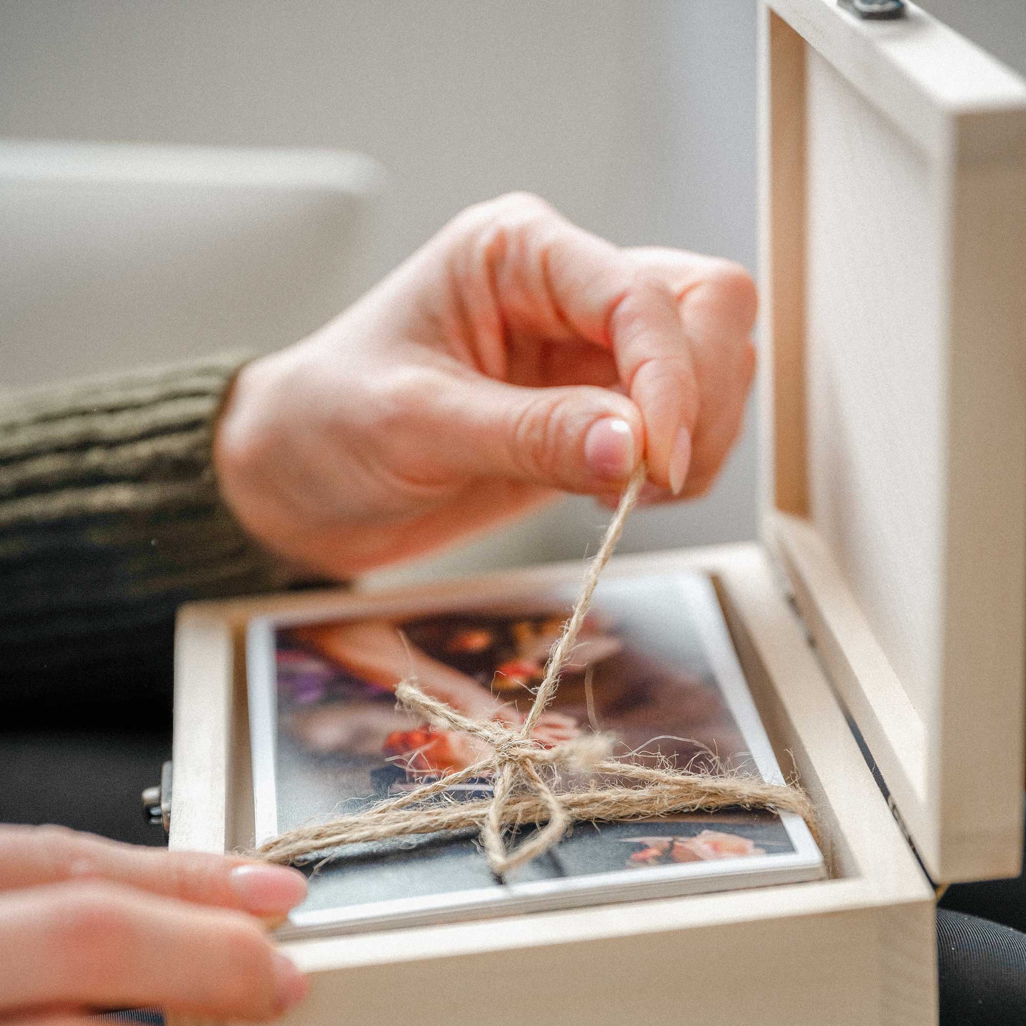 Natural Wood Photo Box – An Elegant Keepsake for Weddings & More - NZHANDICRAFT