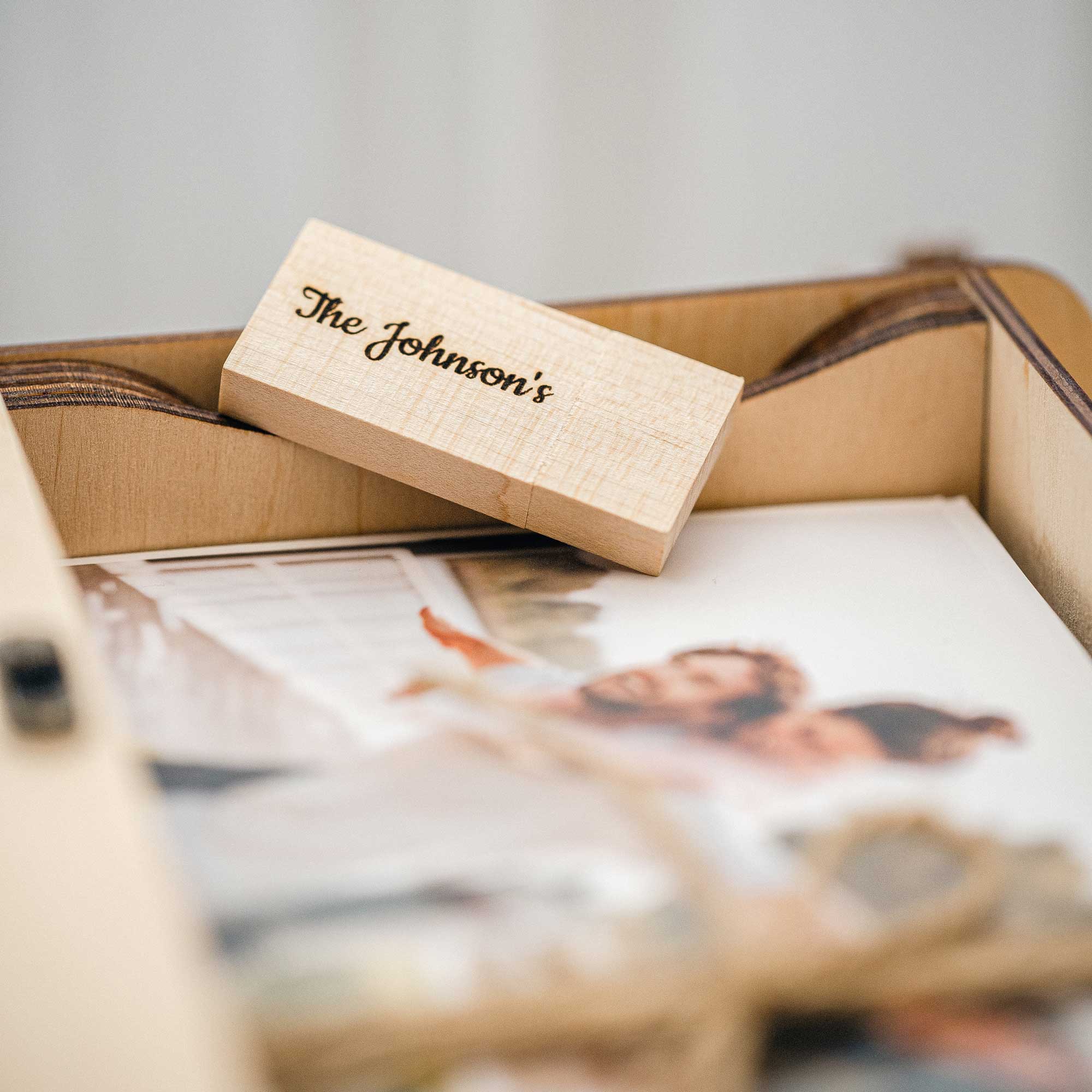 Natural Wooden Photo Box – Personalized Gift for Families & Friends - NZHANDICRAFT