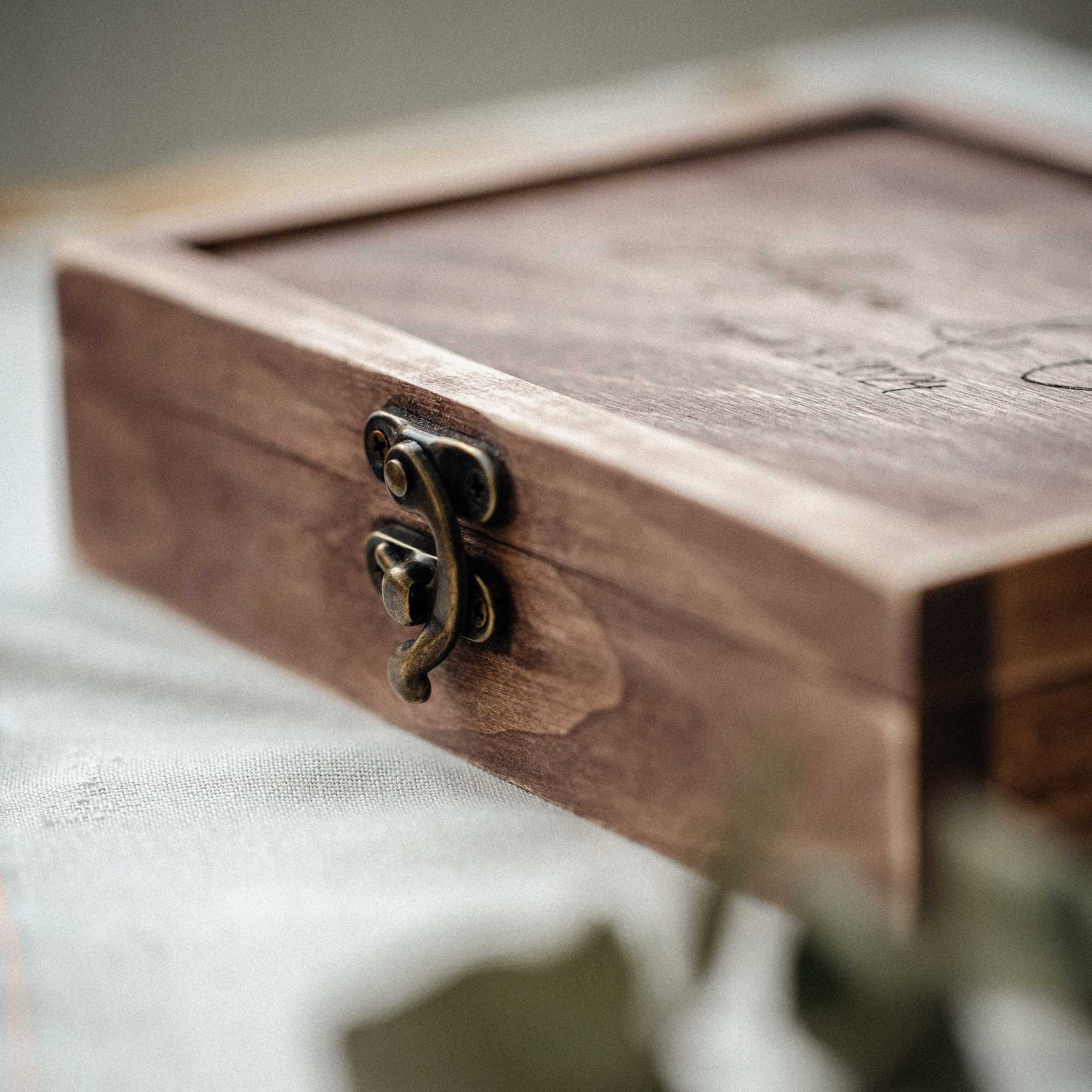 Vintage Wooden Photo Box – Personalized Keepsake for Weddings & Special Occasions - NZHANDICRAFT