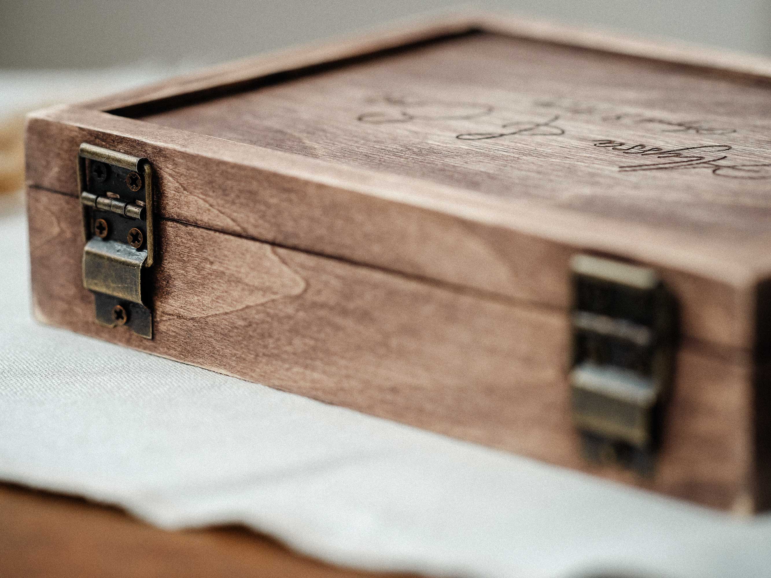 Vintage Wooden Photo Box – Personalized Keepsake for Weddings & Special Occasions - NZHANDICRAFT
