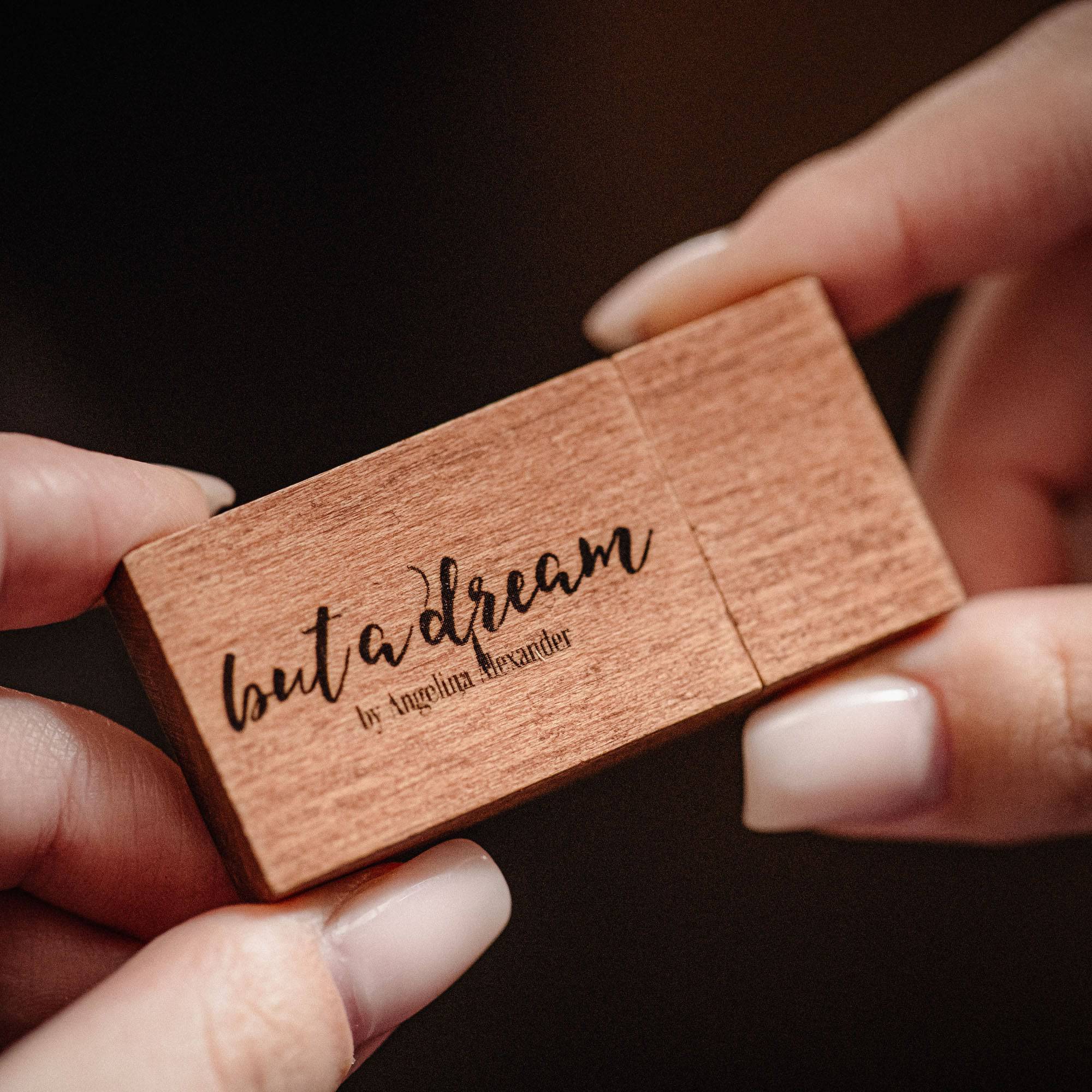 Wooden Photo Box with USB Drive - Personalized Keepsake for Wedding