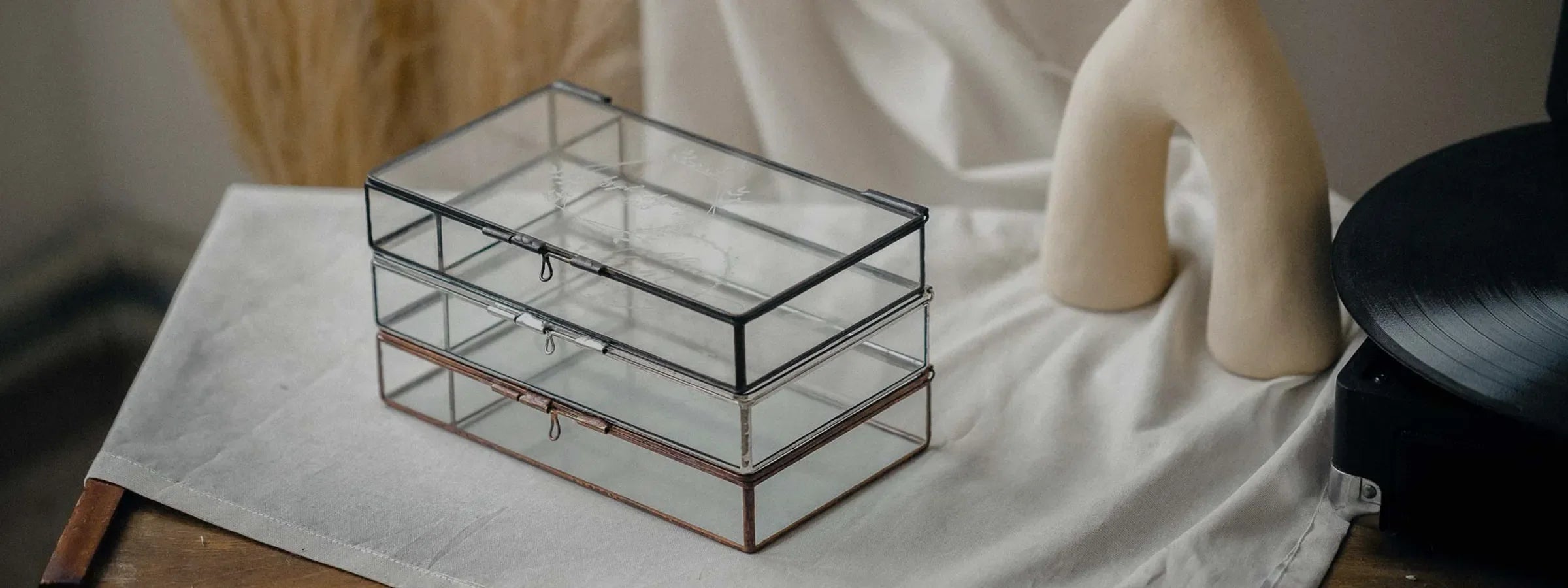 Glass photo boxes for photographers for wedding prints and elegant keepsake presentation