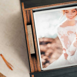 Black Wooden Photo Box – Elegant Personalized Gift for Wedding Photographers - NZHANDICRAFT