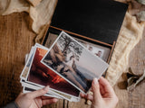 Boîte à photos en bois noir avec clé USB pour les clients de mariage