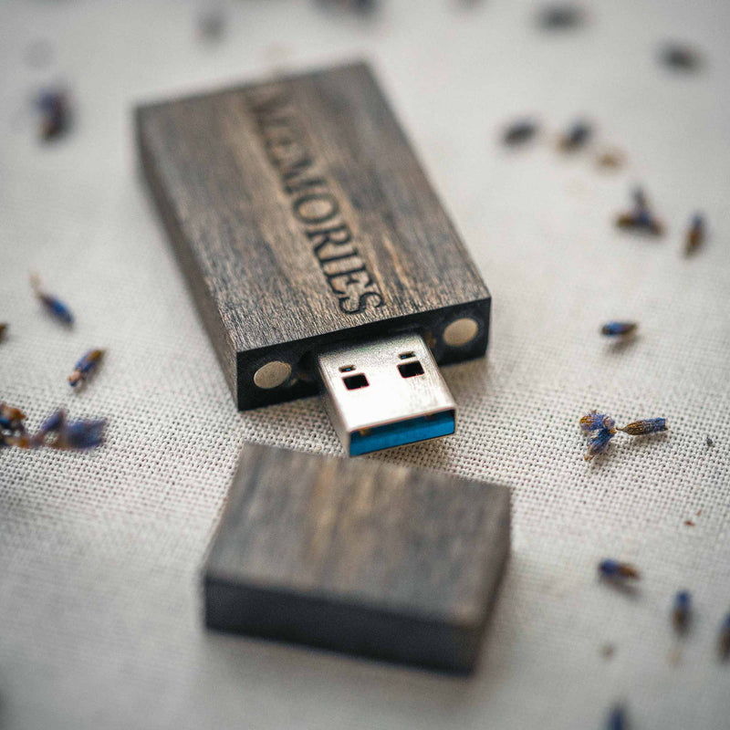 Black Wooden USB Flash Drive - Personalized Engraving, Elegant Gift for Men or Corporate - NZHANDICRAFT