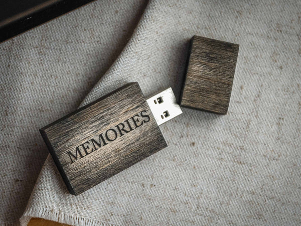 Black Wooden USB Flash Drive - Personalized Engraving, Elegant Gift for Men or Corporate - NZHANDICRAFT