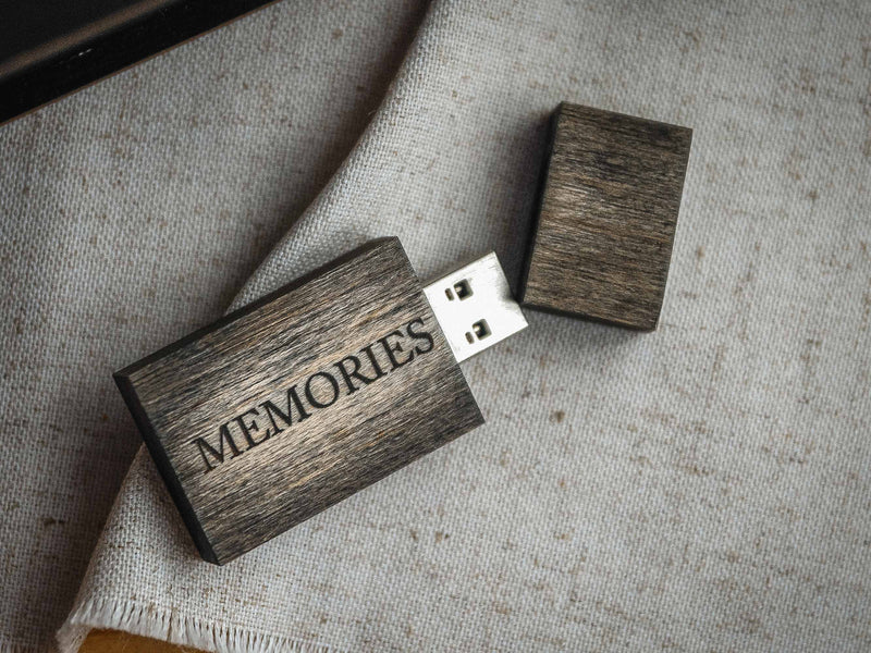 Black Wooden USB Flash Drive - Personalized Engraving, Elegant Gift for Men or Corporate - NZHANDICRAFT