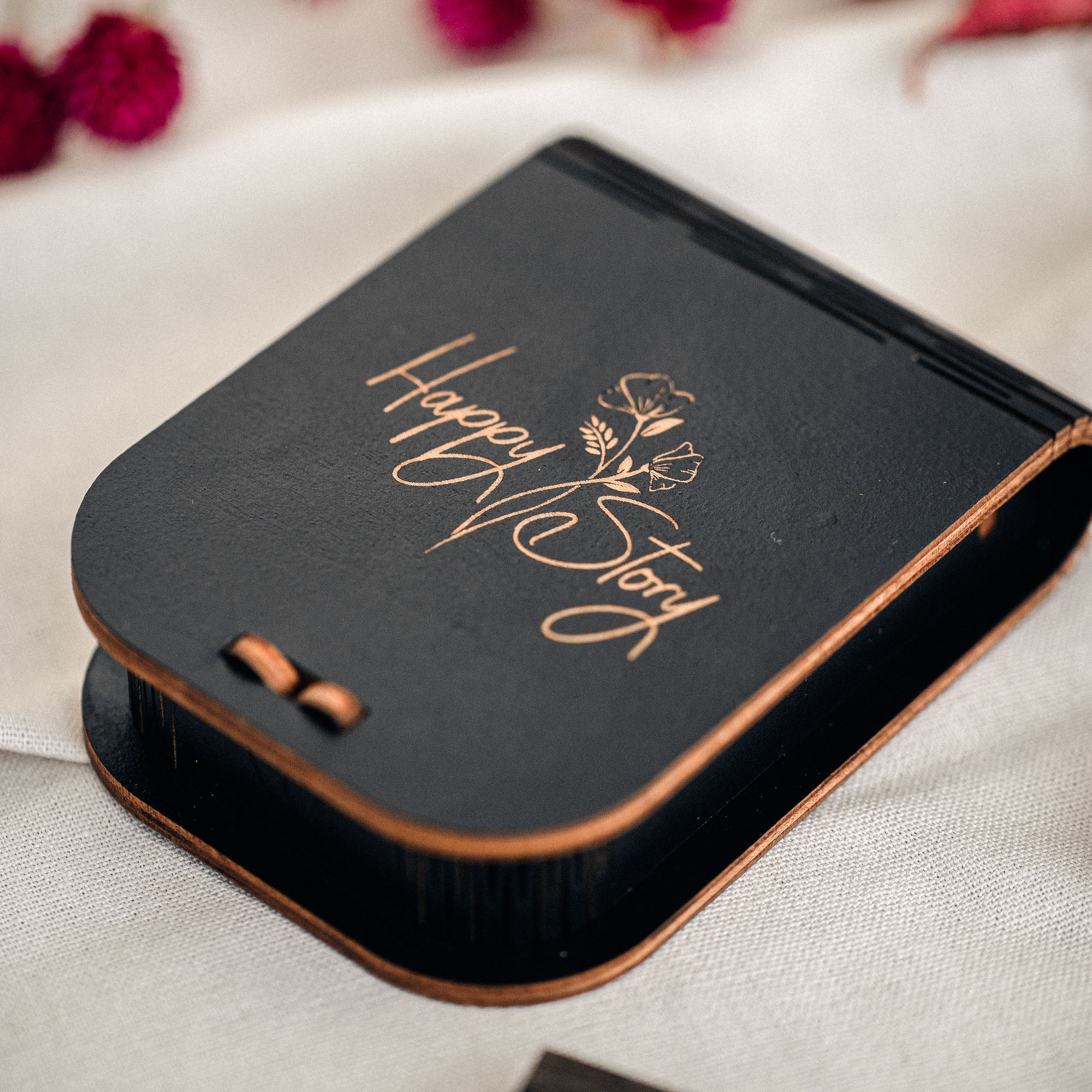 Elegant Wedding USB Box with Optional Personalized Wooden Flash Drive - NZHANDICRAFT