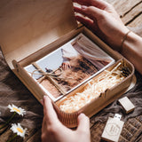 Engraved Wooden Box with for Wedding Photo Box with USB Drive - nzhandicraft
