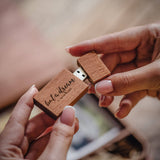 Personalized Wooden Box with USB Drive for Wedding Photo Storage