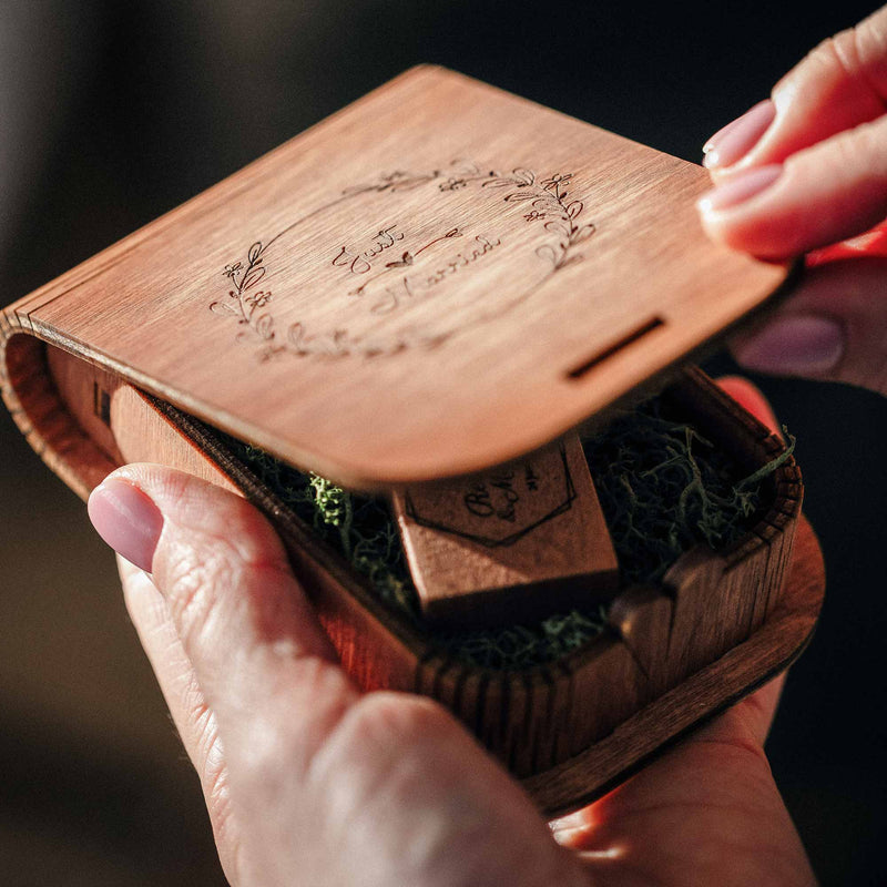 Gift Personalized Box with USB Flash Drive for Wedding Clients - NZHANDICRAFT