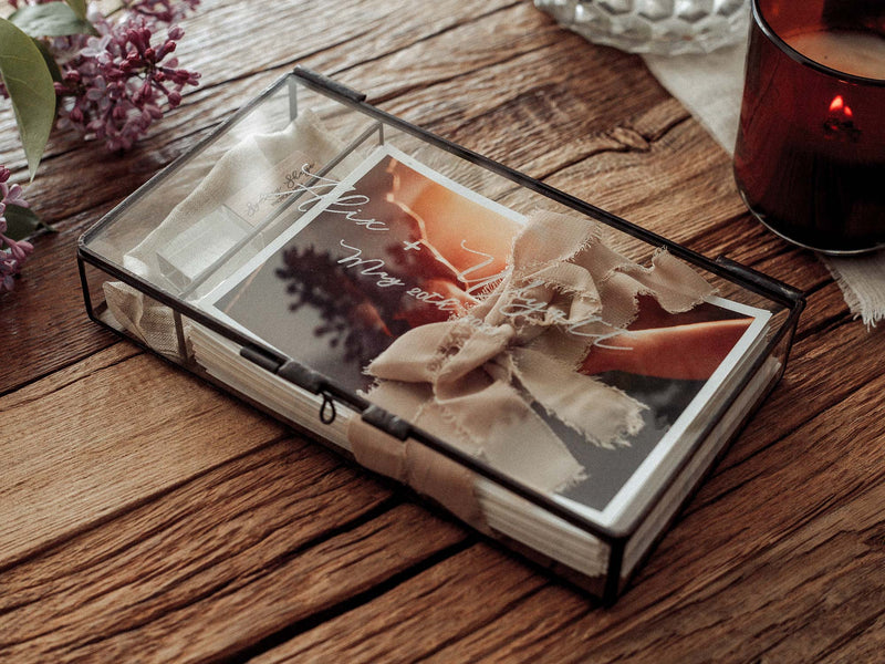 Wedding Photo Box with USB Drive - Wooden Memory Print Box