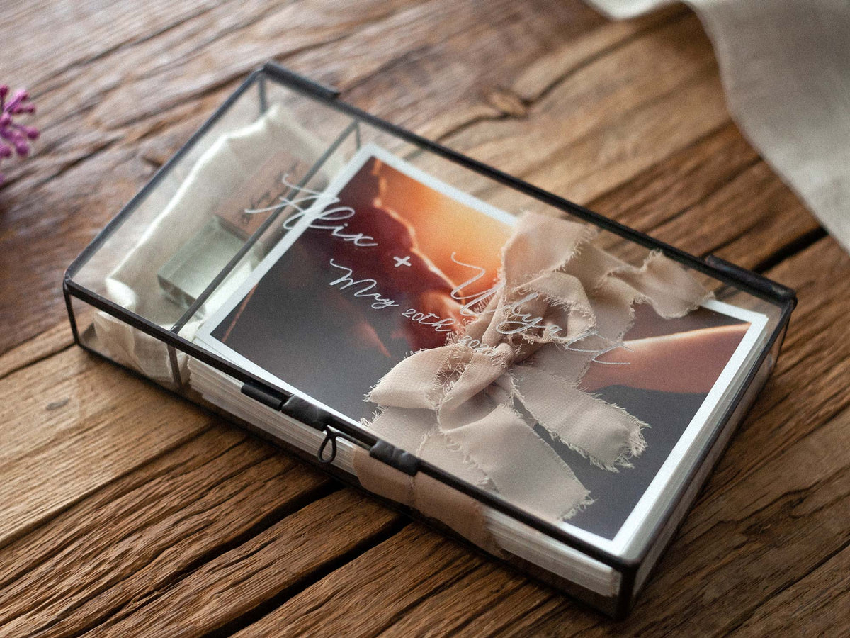 Glass Photo Boxes for Photographers | Elegant Wedding Keepsakes