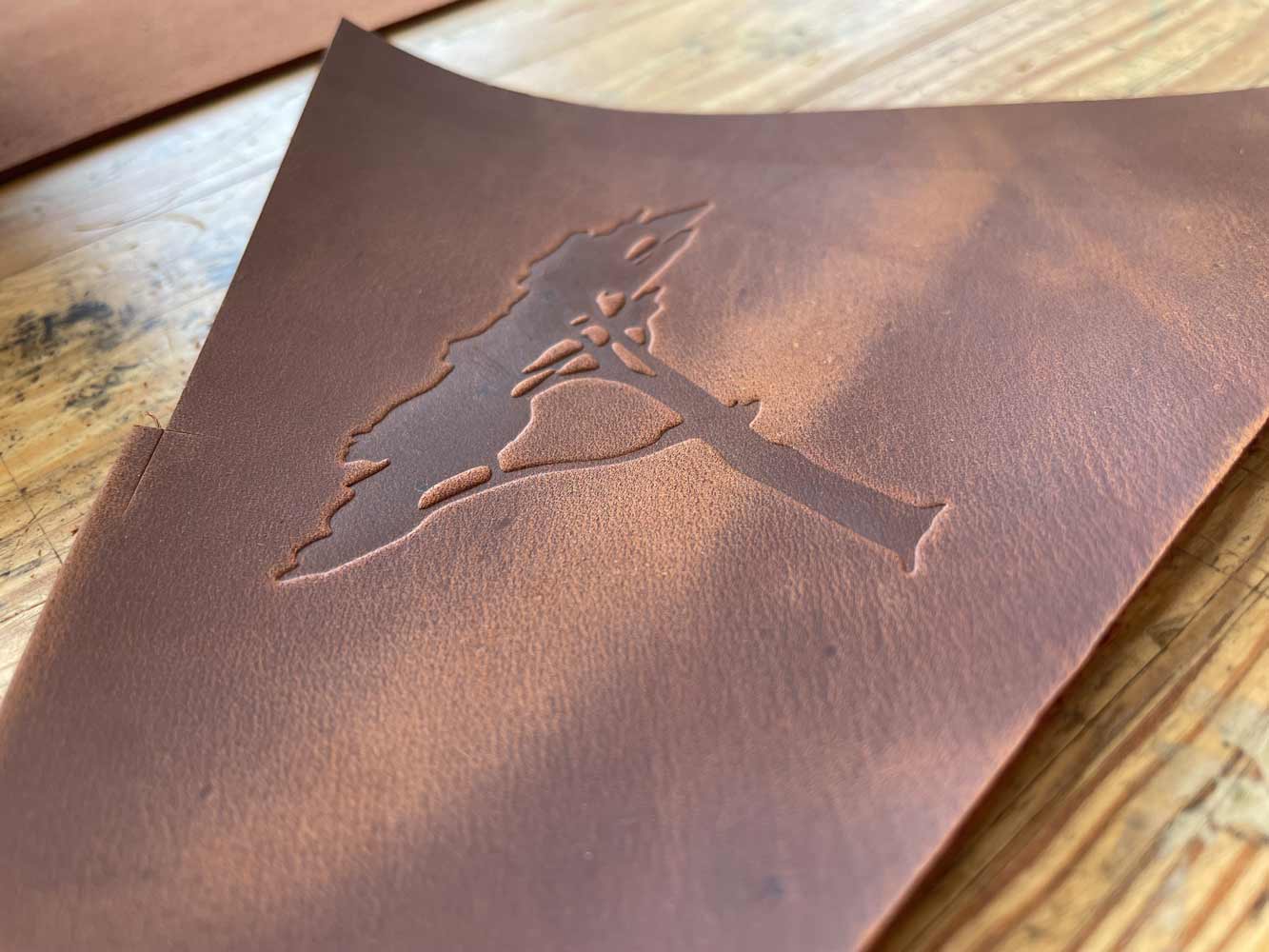 Special Order fom Blair Foster / Leather Memory Box with Hot Stamping / Outside Size: 8.5×11
