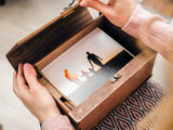 Vintage Wooden Photo Box with USB Slot – Personalized Wedding Gift - NZHANDICRAFT