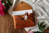 Brown Leather Box (envelope) for Wedding Photo Presentation - nzhandicraft