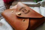 Brown Leather Box (envelope) for Wedding Photo Presentation - nzhandicraft