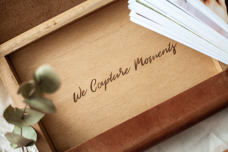 Leather Box for Photo with Wood USB Flash Drive Gift Wedding Photo Box - nzhandicraft