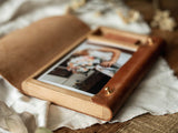 Leather Box for Photo with Wood USB Flash Drive Gift Wedding Photo Box - nzhandicraft