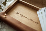 Leather Box for Photo with Wood USB Flash Drive Gift Wedding Photo Box - nzhandicraft