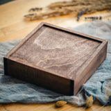 Engraved wooden memory box for photographers and clients with USB drive