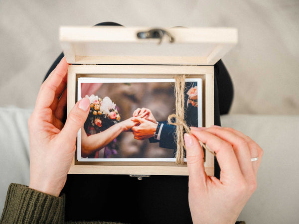Natural Wood Photo Box – An Elegant Keepsake for Weddings & More - NZHANDICRAFT