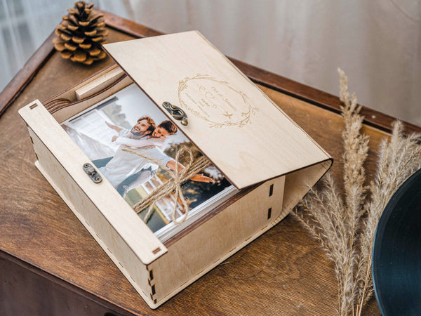 Natural Wooden Photo Box – Personalized Gift for Families & Friends - NZHANDICRAFT