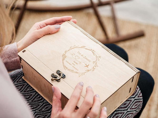 Natural Wooden Photo Box – Personalized Gift for Families & Friends - NZHANDICRAFT