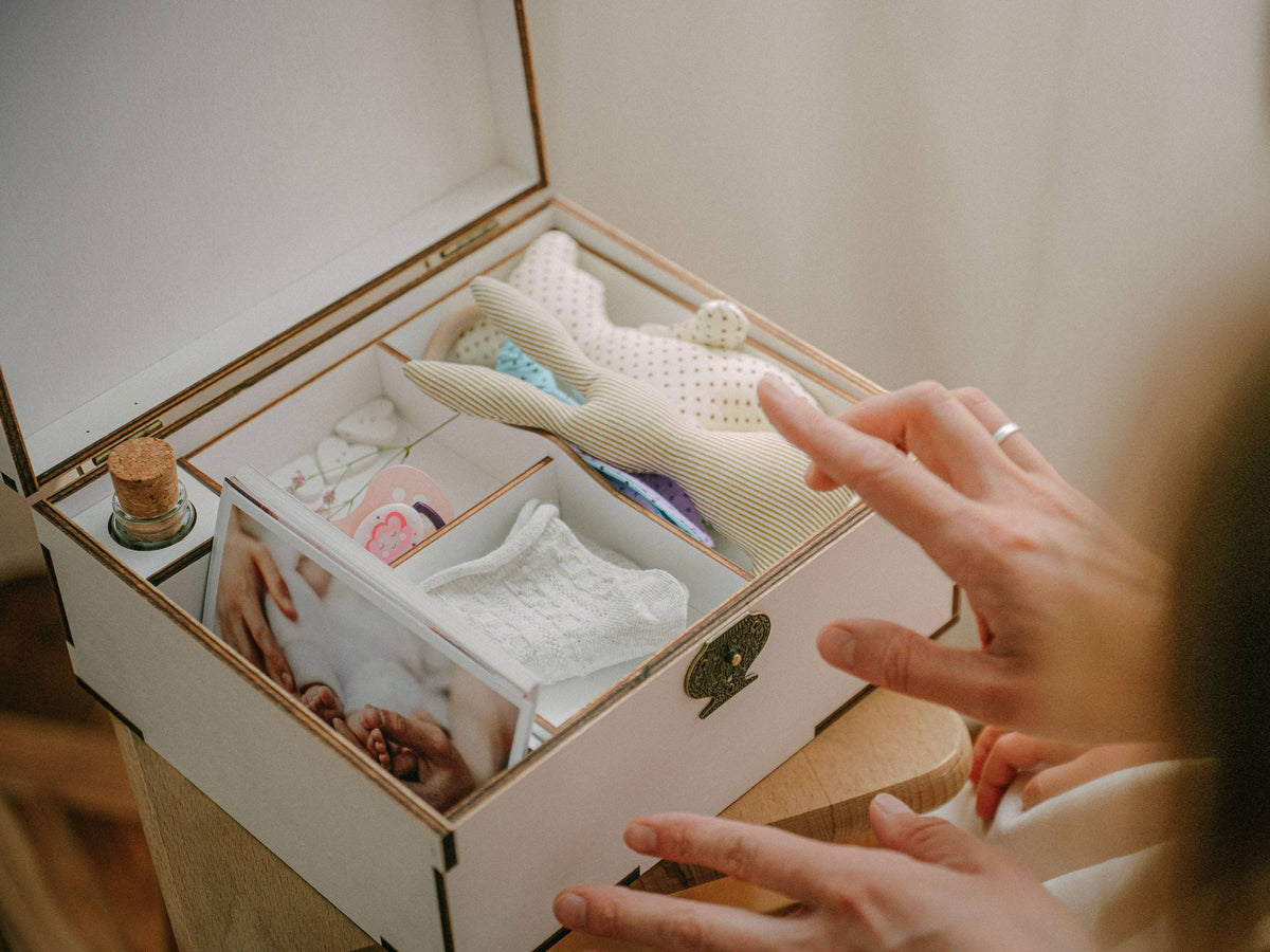 Personalized Baby Memory Box with Photo Section