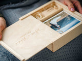 Personalized Wedding Photo Box with USB, Wooden Memory Storage Box (Copy) - NZHANDICRAFT