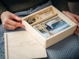 Personalized Wedding Photo Box with USB, Wooden Memory Storage Box (Copy) - NZHANDICRAFT