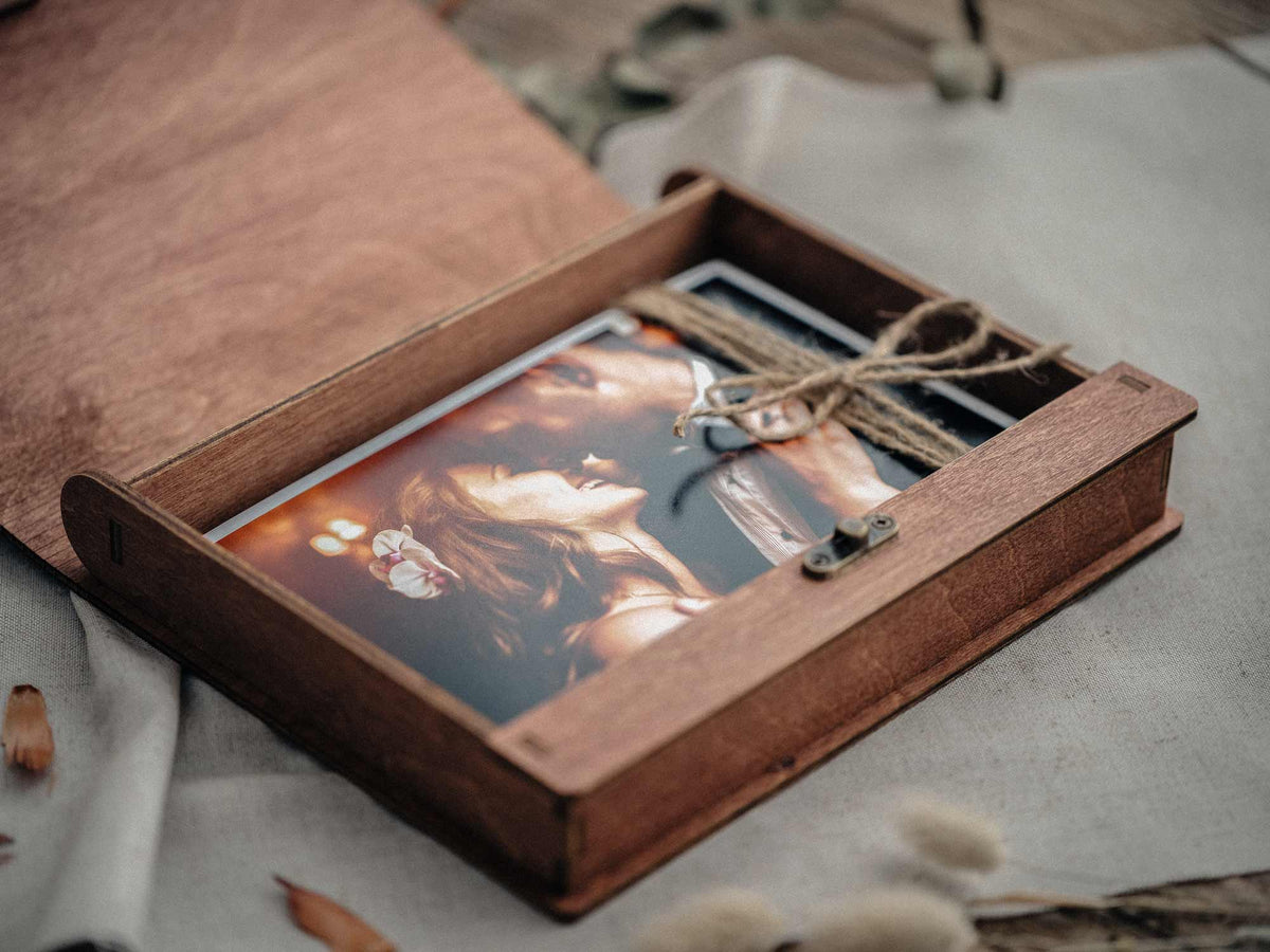 Personalized Wooden Photo Box – Perfect Wedding Gift & Memory Keeper