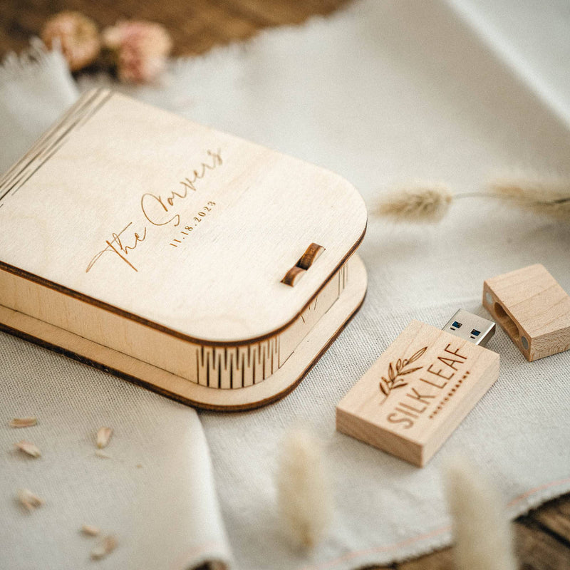 Personalized Wooden USB Box with Optional USB 3.0 Flash Drive - NZHANDICRAFT