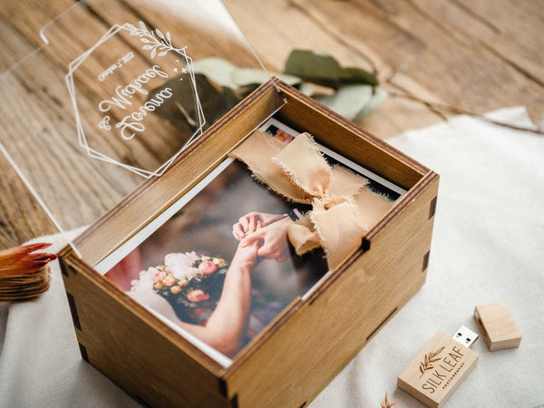 Photo Storage Box with Acrylic Lid – Holds 250 Photos – Optional USB 3.0 Flash Drive - NZHANDICRAFT