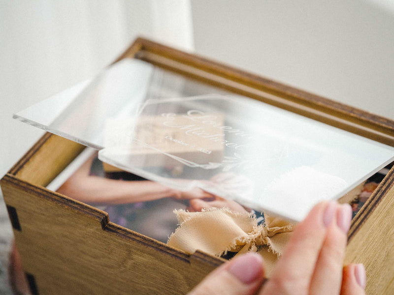 Photo Storage Box with Acrylic Lid – Holds 250 Photos – Optional USB 3.0 Flash Drive - NZHANDICRAFT