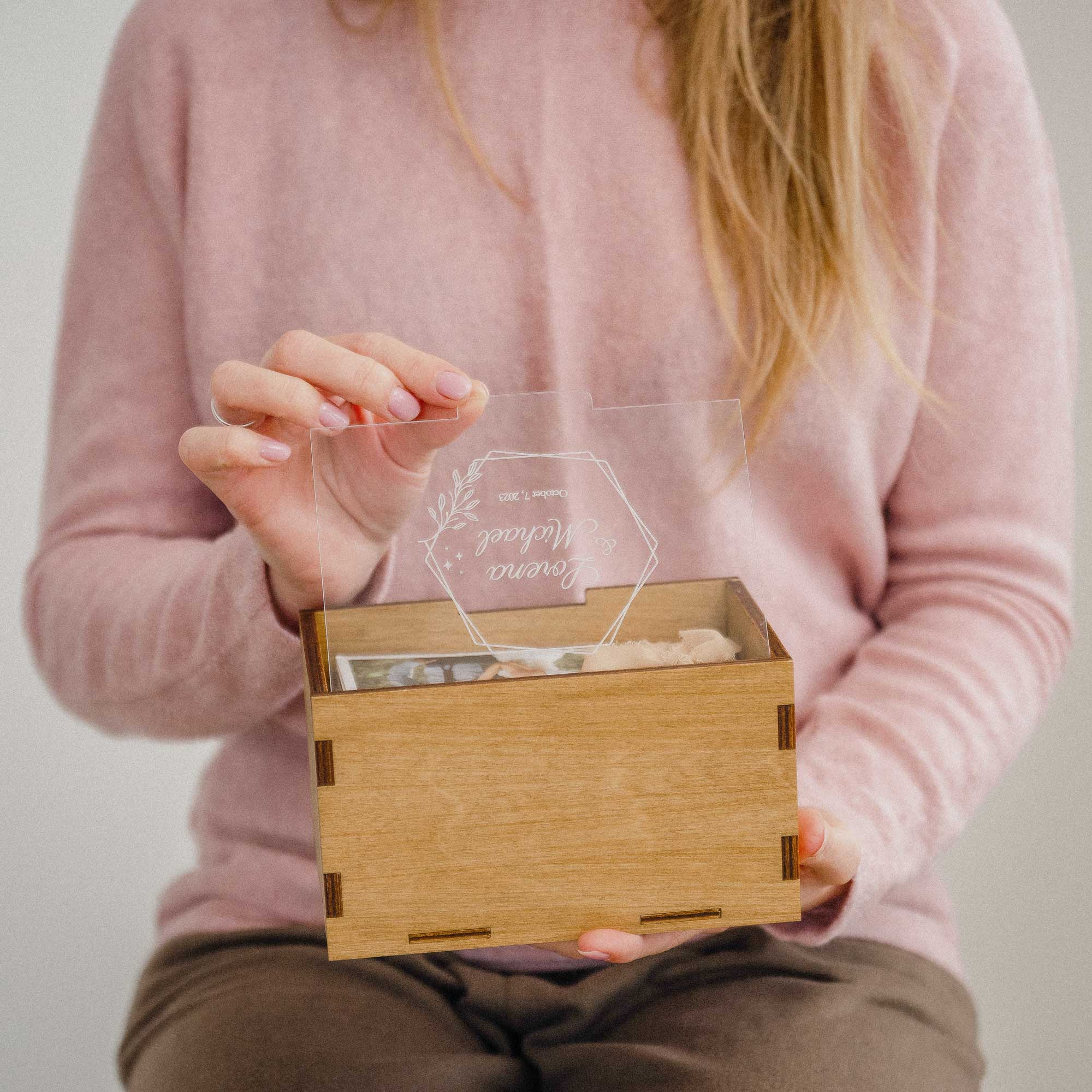 Photo Storage Box with Acrylic Lid – Holds 250 Photos – Optional USB 3.0 Flash Drive - NZHANDICRAFT