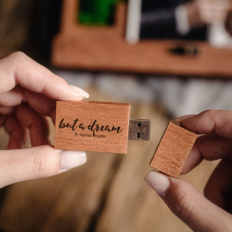 Teak Wooden USB Flash Drive - Personalized Gift for Photographers - NZHANDICRAFT
