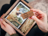 Vintage Wooden Wedding Photo Box with USB & Custom Lid - NZHANDICRAFT