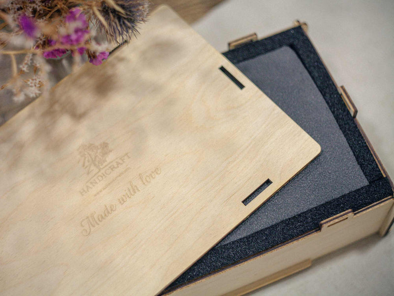 Glass Photo Box with Wood Crystal USB Drive for Wedding Photo