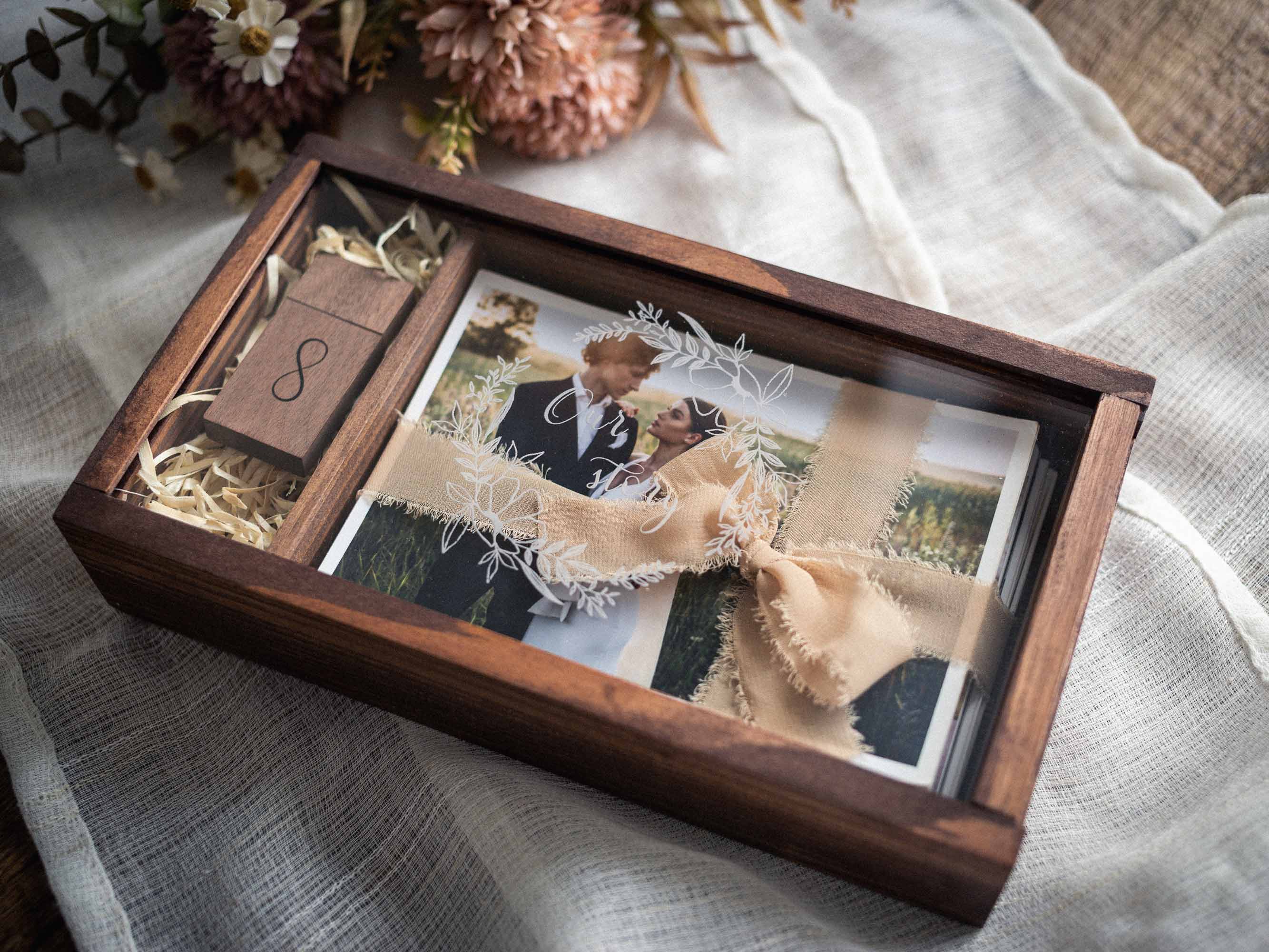 Regalo di Matrimonio per la Coppia - Scatola in Legno per Foto, Regalo per il Bridal Shower