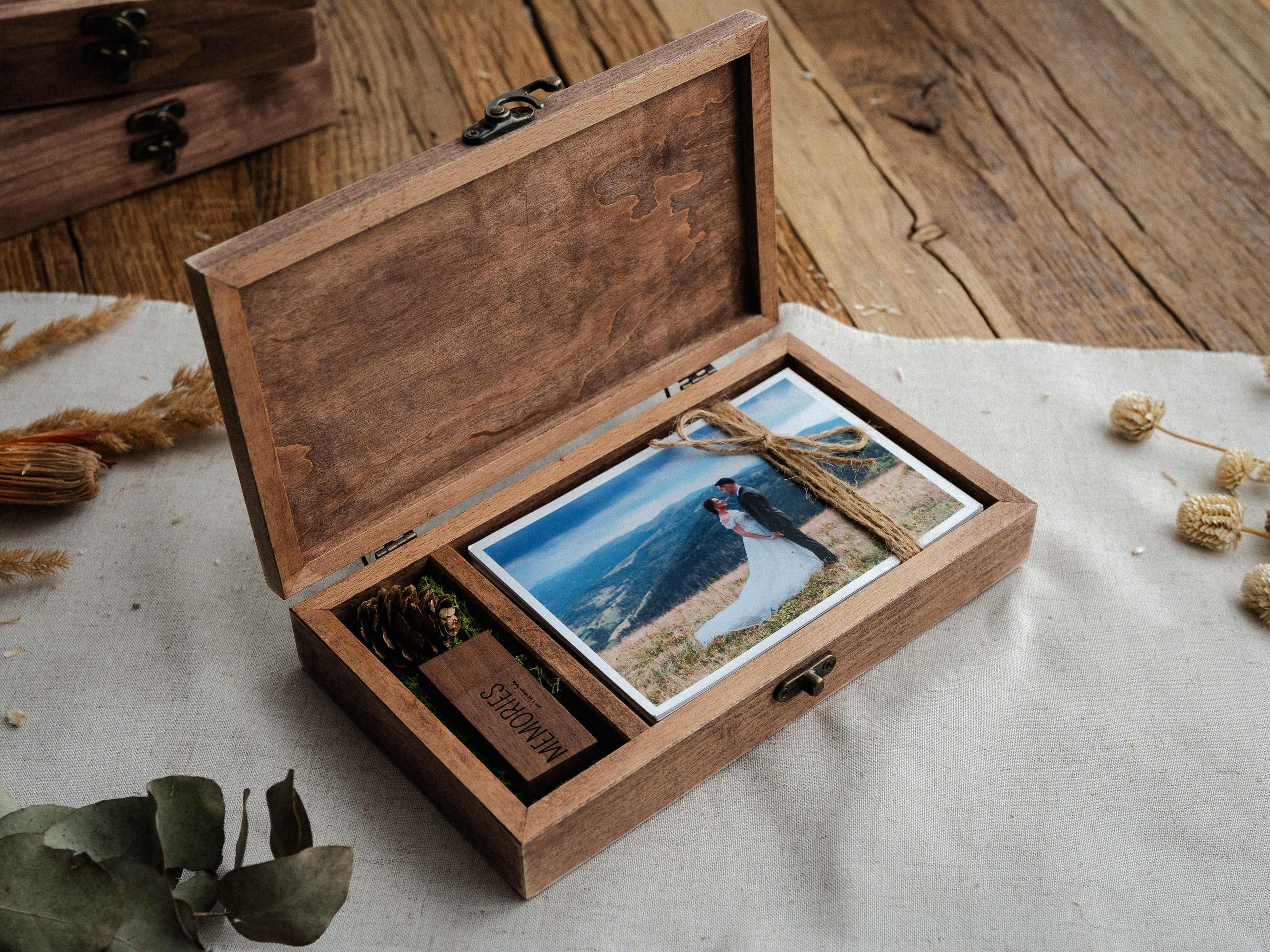 Wedding Keepsake Photo Box with Wedding USB 3.0 Drive in Vintage Style - NZHANDICRAFT