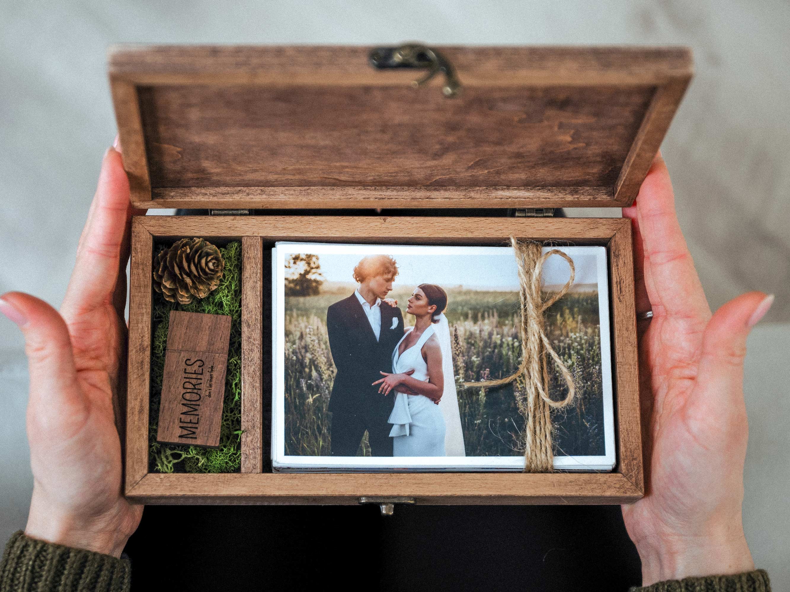 Wedding Keepsake Photo Box with Wedding USB 3.0 Drive in Vintage Style - NZHANDICRAFT