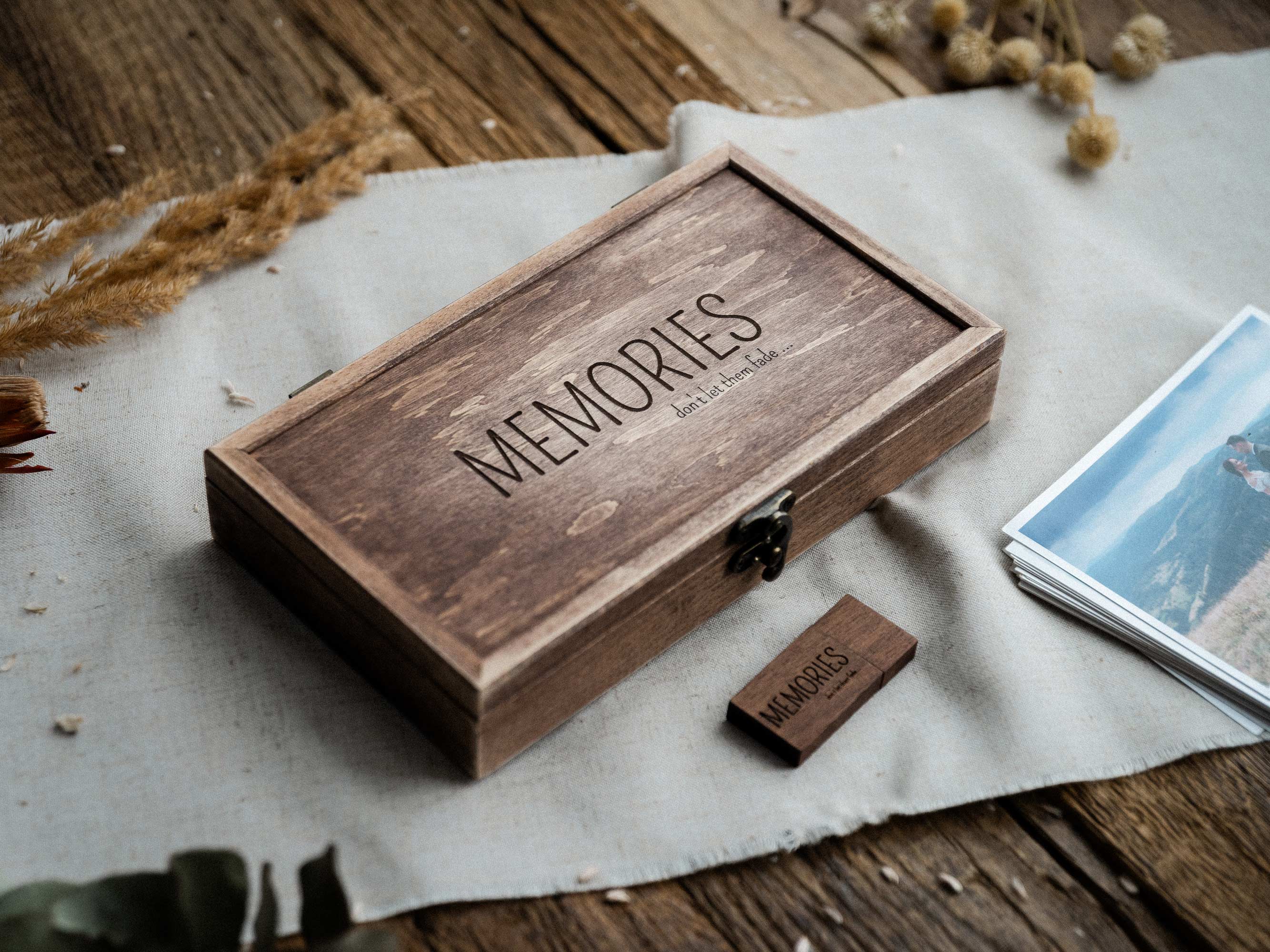 Wedding Keepsake Photo Box with Wedding USB 3.0 Drive in Vintage Style - NZHANDICRAFT