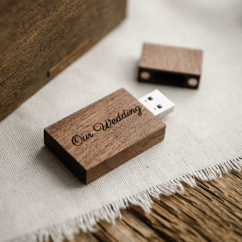 Wedding Photo Box with Acrylic Lid & USB 3.0 Flash Drive - Personalized Photography Gift (holds 250 photos) - NZHANDICRAFT