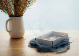 White Wedding Wooden Photo Box with Acrylic Lid