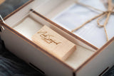 White Wedding Wooden Photo Box with Acrylic Lid