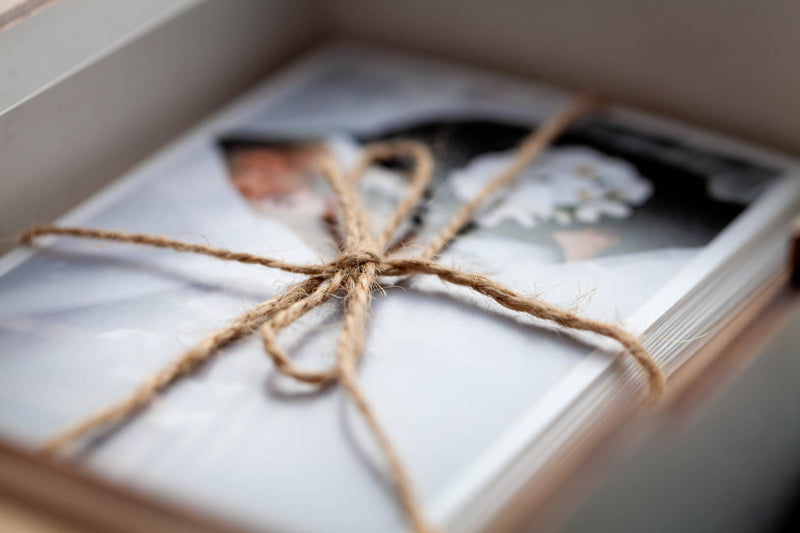 White Wedding Wooden Photo Box with Acrylic Lid