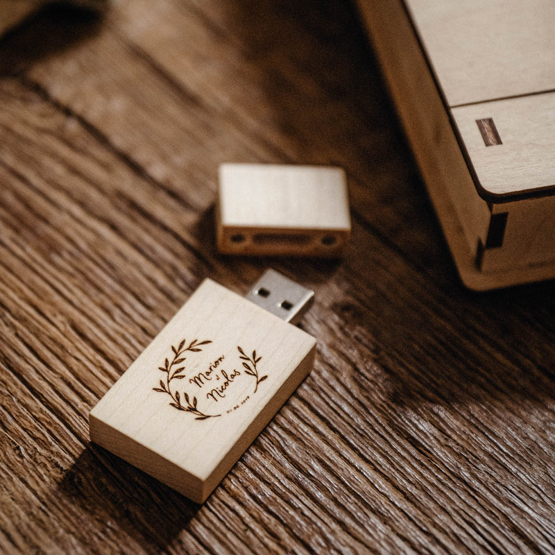Boîte d'impression en bois et clé USB - Préservez les moments et les sentiments cadeaux