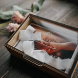 Wooden Photo Box with Personalize Acrylic Lid for Photos
