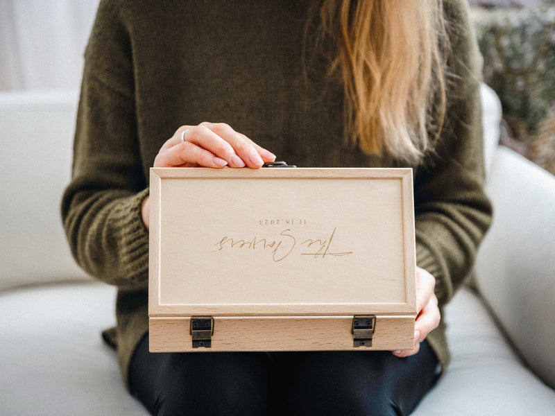 Wooden Photo Box with USB 3.0 Drive – Elegant Storage for Photos and Memories - NZHANDICRAFT